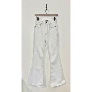 We The Free Free People FP Flare Jeans White Contrast Stitch Women's | 27